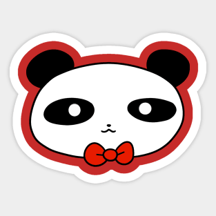 Bow Tie Panda Face Sticker